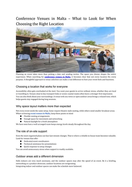 Conference Venues in Malta – What to Look for When Choosing the Right Location.pdf