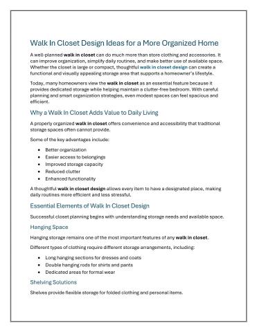Walk In Closet Design Ideas for a More Organized Home