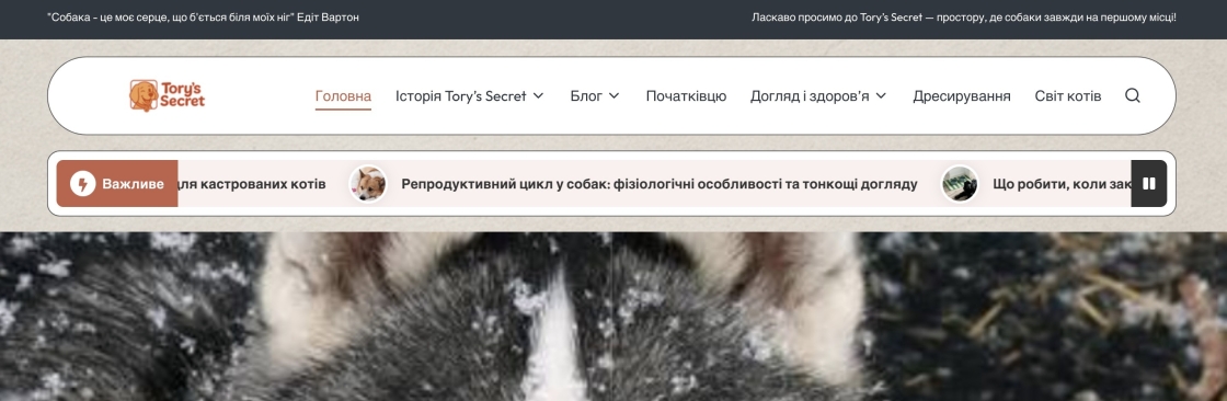 Tory's Secret Blog sobre animais Cover Image