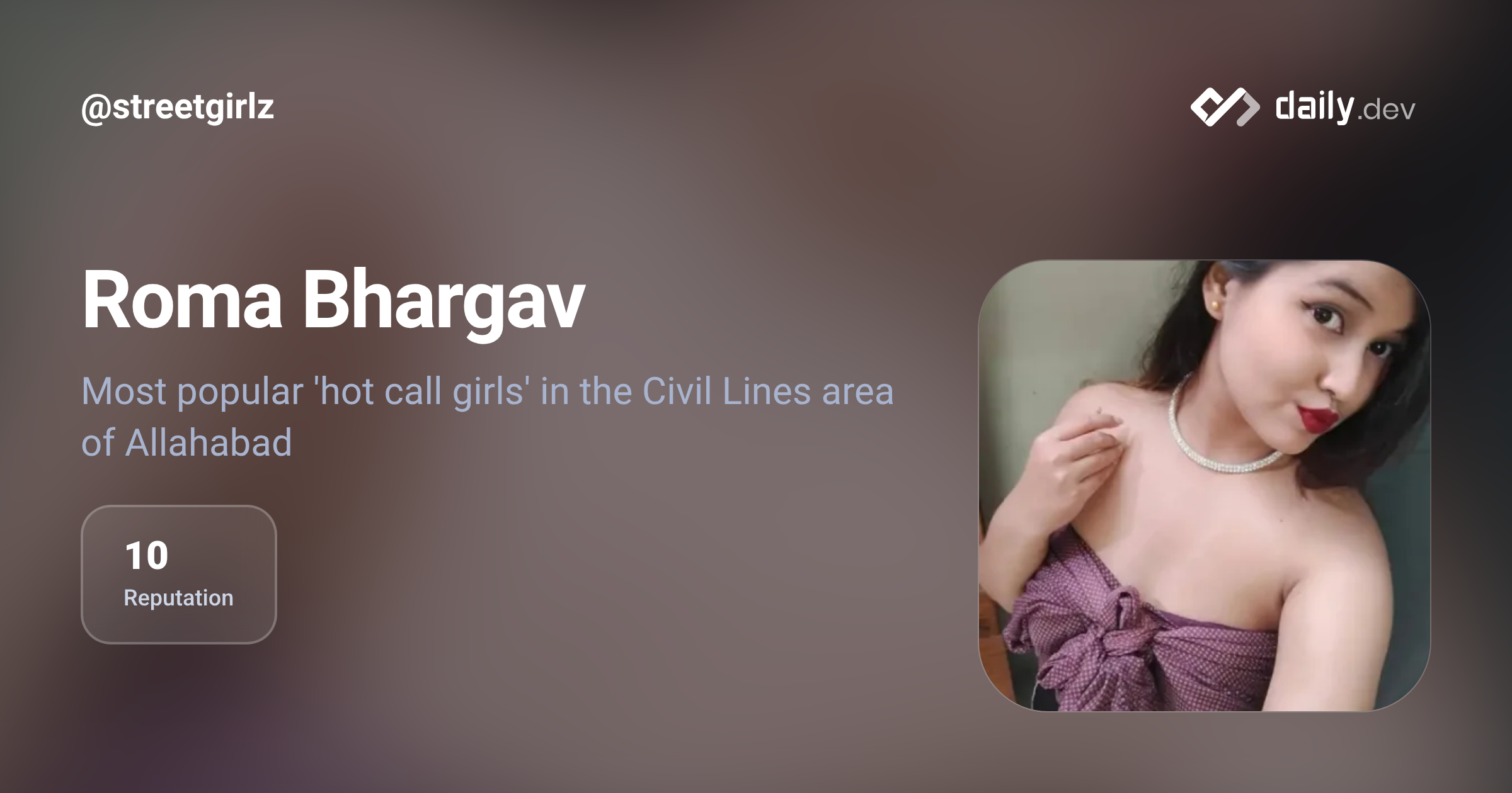 Roma Bhargav (@streetgirlz) | daily.dev